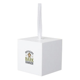 Officiële Bark Ranger Hond Vintage Grafisch_1 Kubus Ornament