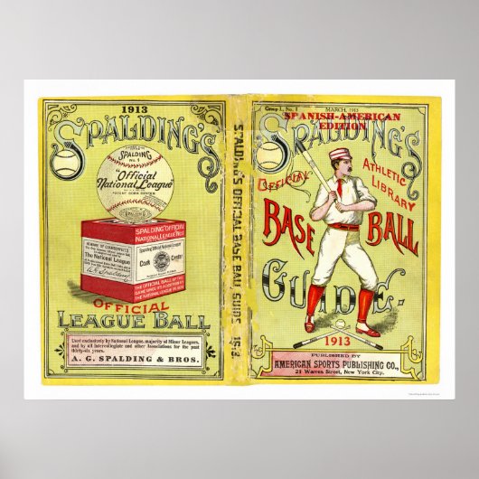 Officiële Baseball Guide 1913 Poster (Voorkant)