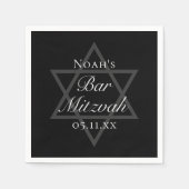 Officiële Black Bar Mitswa Ster van David Custom Servet (Voorkant)