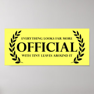 Officiële Bladeren Grappige Poster Bord