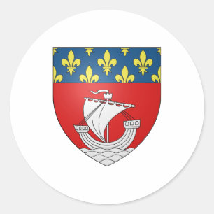 Officiële Blason Paris Coat Heraldry Symbol Frankr Ronde Sticker