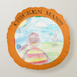 Officiële Chicken Man Comic Sierkussen Rond Kussen