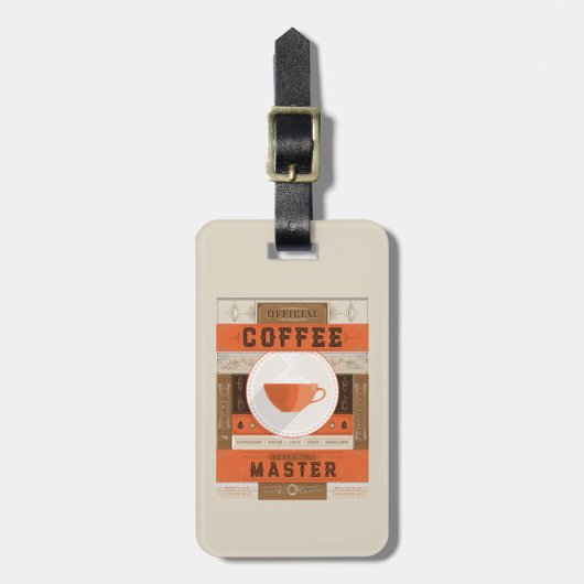 Officiële Coffee Brew Master Bagagelabel (Voorkant verticaal)