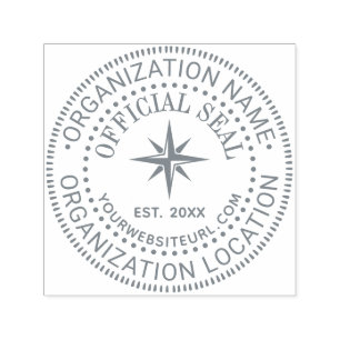 Officiële Compass Rose Zegel Naam Loc URL Oprichti Zelfinktende Stempel