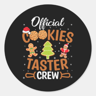 Officiële Cookie Taster Crew Christmas Baking Bake Ronde Sticker