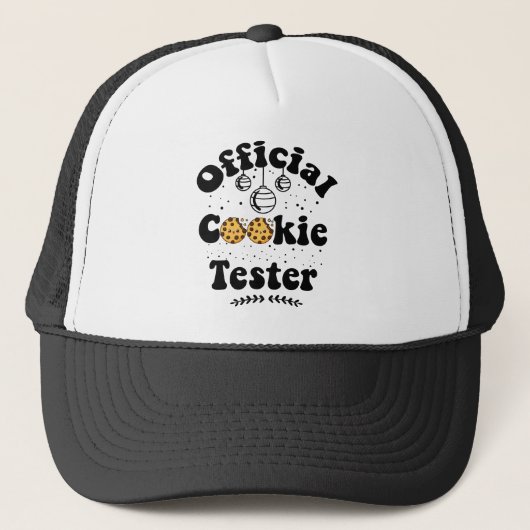 Officiële Cookie Tester Cookie Lovers Kerstmis Trucker Pet (Voorkant)