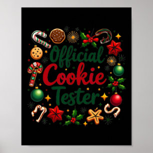 Officiële Cookie Tester Funny Kerstmis Koppels Mat Poster