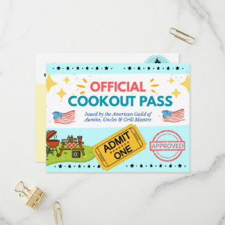 Officiële Cookout Pass - Gag Gift Briefkaart