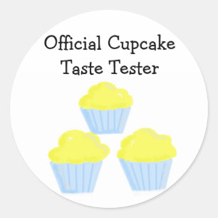 Officiële Cupcake Smaaktester Ronde Sticker