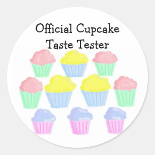 Officiële CupcakeSmaakTester Ronde Sticker