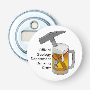 Officiële dienst Geologie Drink bemanning Button Flesopener