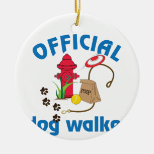 Officiële Dog Walker Keramisch Ornament