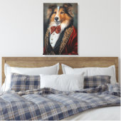 Officiële Draag Tuxedo Shetland Sheepdog | Sheltie Canvas Afdruk (Insitu (Slaapkamer))