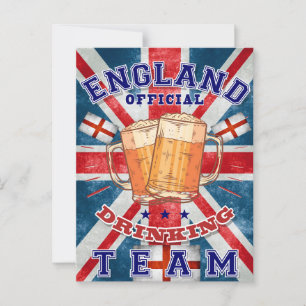 Officiële Drink ploeg van Engeland. Grappig bier Briefkaart