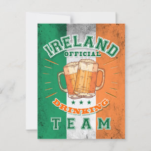 Officiële Drink ploeg van Ierland. Grappig bier Briefkaart