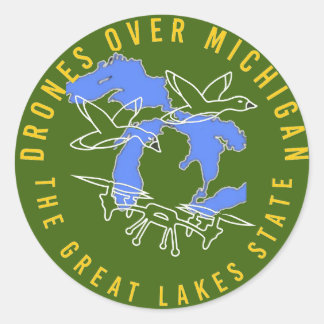 Officiële Drones Over Michigan Logo Sticker