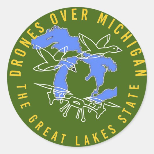Officiële Drones Over Michigan Logo Sticker (Voorkant)
