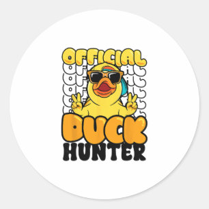 Officiële Eendenjager Grappige Rubber Eendje Jacht Ronde Sticker