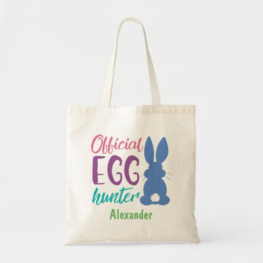 Officiële Egg Hunter Personalized Easter Bunny Kin Tote Bag (Voorkant)