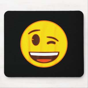 Officiële Emoji Knipoog Knipogende Gele Glimlach G Muismat
