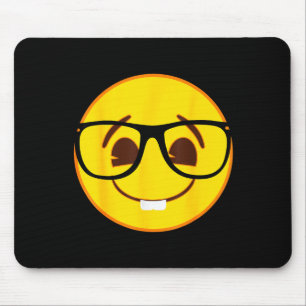 Officiële Emoji Nerd Gles Gele Glimlach Gezicht Muismat