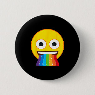 Officiële Emoji Regenboog Mond Gele Glimlach Gezic Ronde Button 5,7 Cm