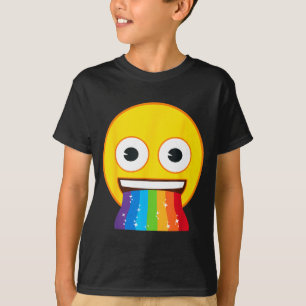 Officiële Emoji Regenboog Mond Gele Glimlach Gezic T-shirt