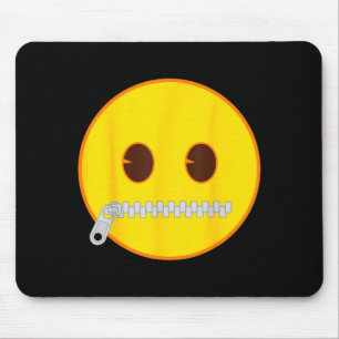 Officiële Emoji Zip Zipper Mond Gele Smile Face Muismat