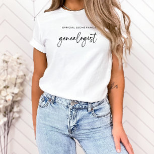 Officiële familie genealoog in script   Stijlvol T-shirt