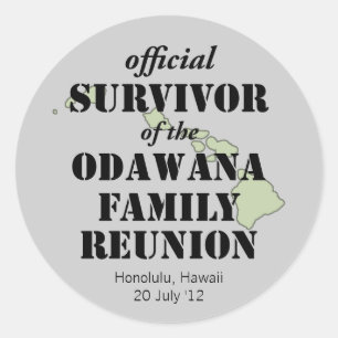 Officiële Familie Reunion Survivor - Hawaii Green Ronde Sticker