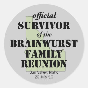 Officiële Familie Reunion Survivor - Idaho Green Ronde Sticker