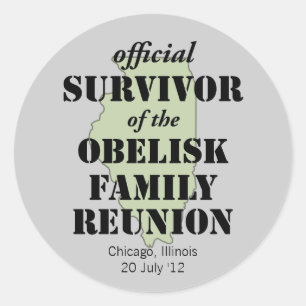 Officiële Familie Reunion Survivor - Illinois Gree Ronde Sticker
