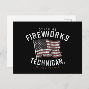 Officiële Fireworks-technicus als ik loop, voert u Briefkaart