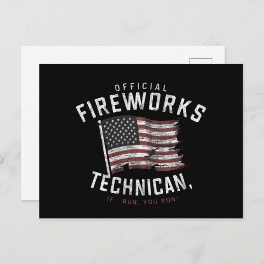 Officiële Fireworks-technicus als ik loop, voert u Briefkaart (Voorkant / Achterkant)