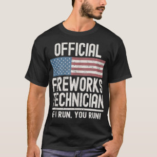 Officiële Fireworks-technicus als ik loop, voert u T-shirt