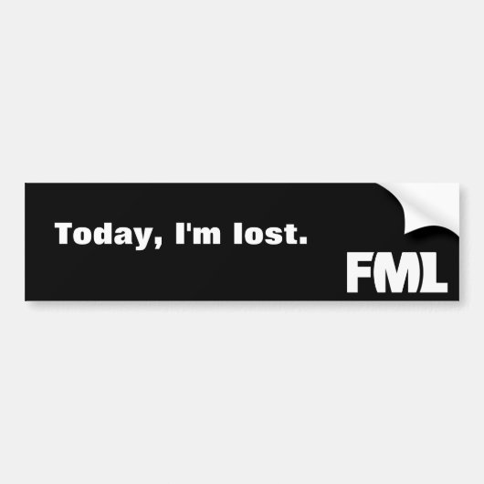 Officiële FML sticker: Verloren Bumpersticker (Voorkant)