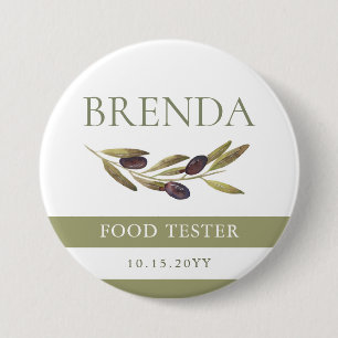 Officiële Food Tester Olive Branch Ronde Button 7,6 Cm
