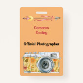 Officiële fotograaf met  camera-badge badge (Achterkant)