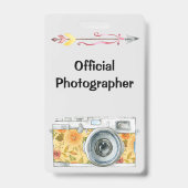 Officiële fotograaf met vintagecamera badge (Achterkant)