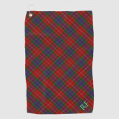 Officiële Fraser Tartan met monogram / initialen Golfhanddoek (Voorkant)