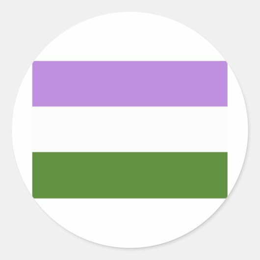 OFFICIËLE GENDERQUEER PRIDE FLAG RONDE STICKER (Voorkant)