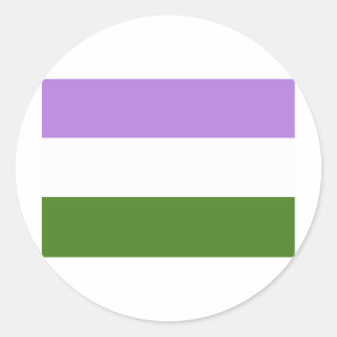 OFFICIËLE GENDERQUEER PRIDE FLAG RONDE STICKER