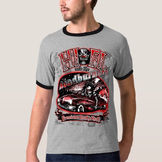 Officiële "HI FI & THE ROADBURNERS" T-shirt (Voorkant)