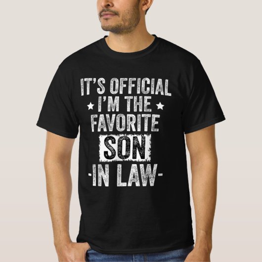 Officiële ik ben de favoriete schoonzoon t-shirt (Voorkant)