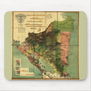 Officiële kaart van Nicaragua 1898 Muismat