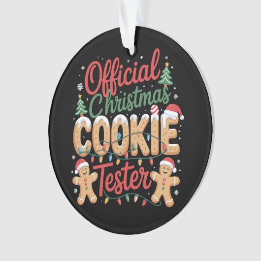 Officiële Kerst Cookie Tester Crew Baking Kerstmis Ornament (voorkant)