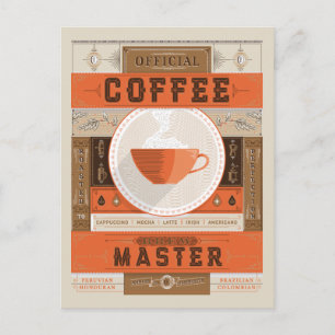 Officiële koffiebrew-master briefkaart
