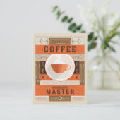 Officiële koffiebrew-master briefkaart (Staand voorkant)