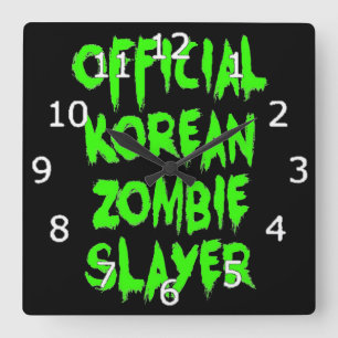 Officiële Koreaanse Zombie-laag Vierkante Klok