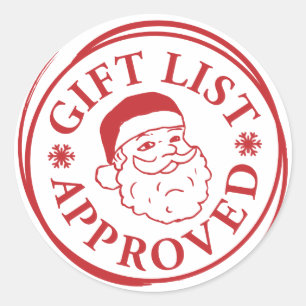 Officiële lijst Santa Clause Sticker Stamp